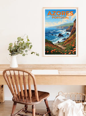 Azores Travel Poster, Portugal Wall Art, Portugal Print, Azores Poster, Portugal Poster, Nature Poster, Azores Art