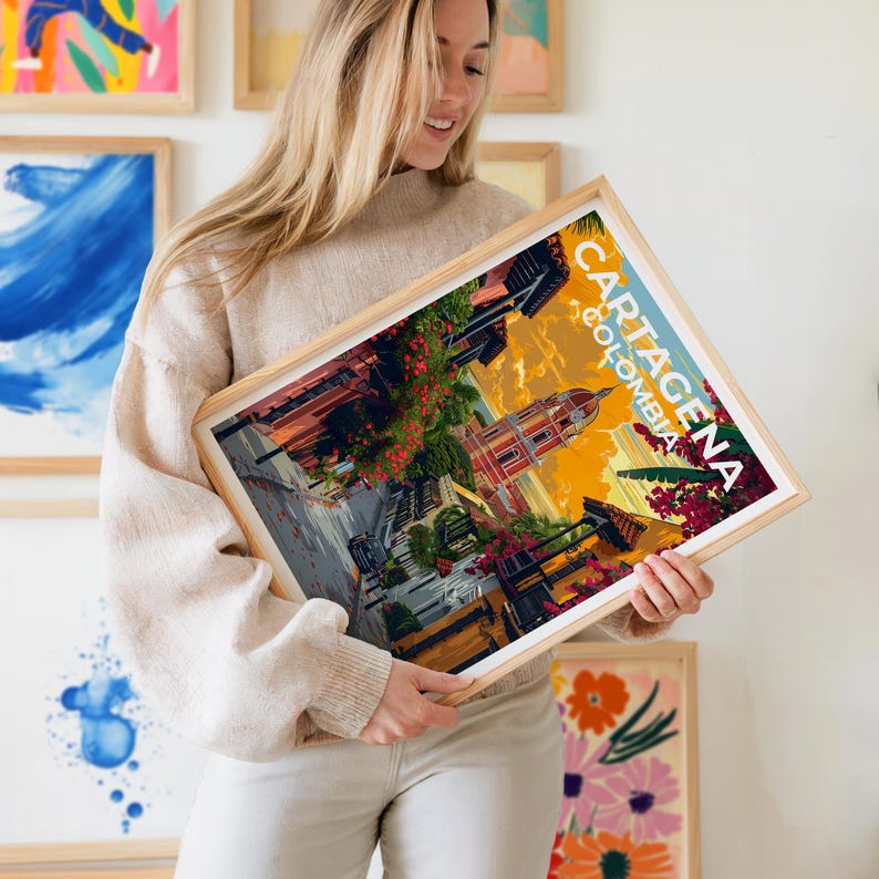 Cartagena Travel Poster, Colombia Print