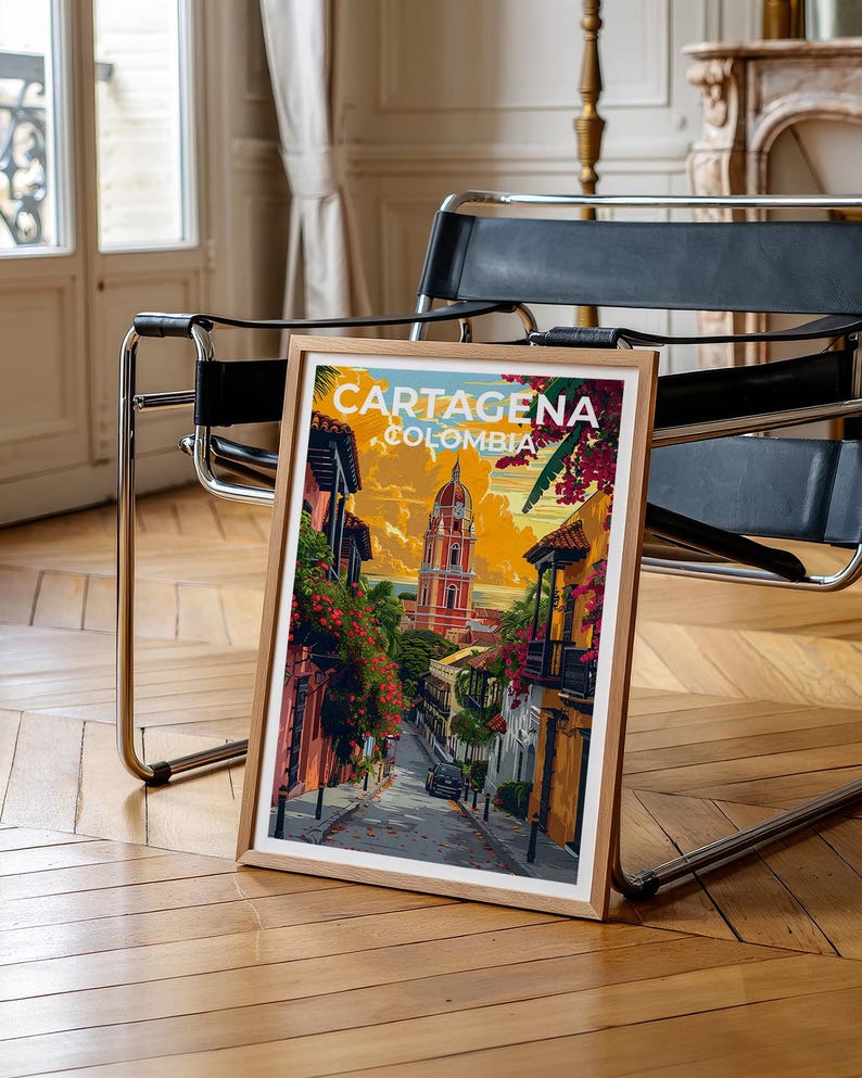 Cartagena Travel Poster, Colombia Print