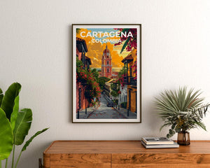 Cartagena Travel Poster, Colombia Print