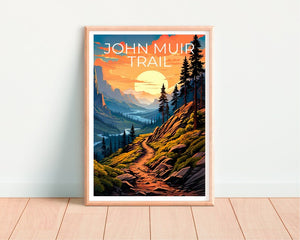 John Muir Trail Poster, Sierra Nevada Print, Sierra Nevada Art, Hiking Print, Sierra Nevada Travel Poster, Hiking Poster