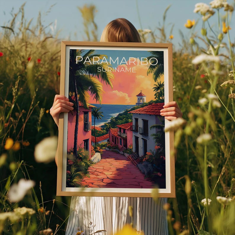 Paramaribo Travel Print, Suriname Poster, Coast Wall Art, South America Illustration, Paramaribo Poster, Home Decor, Birthday Gift