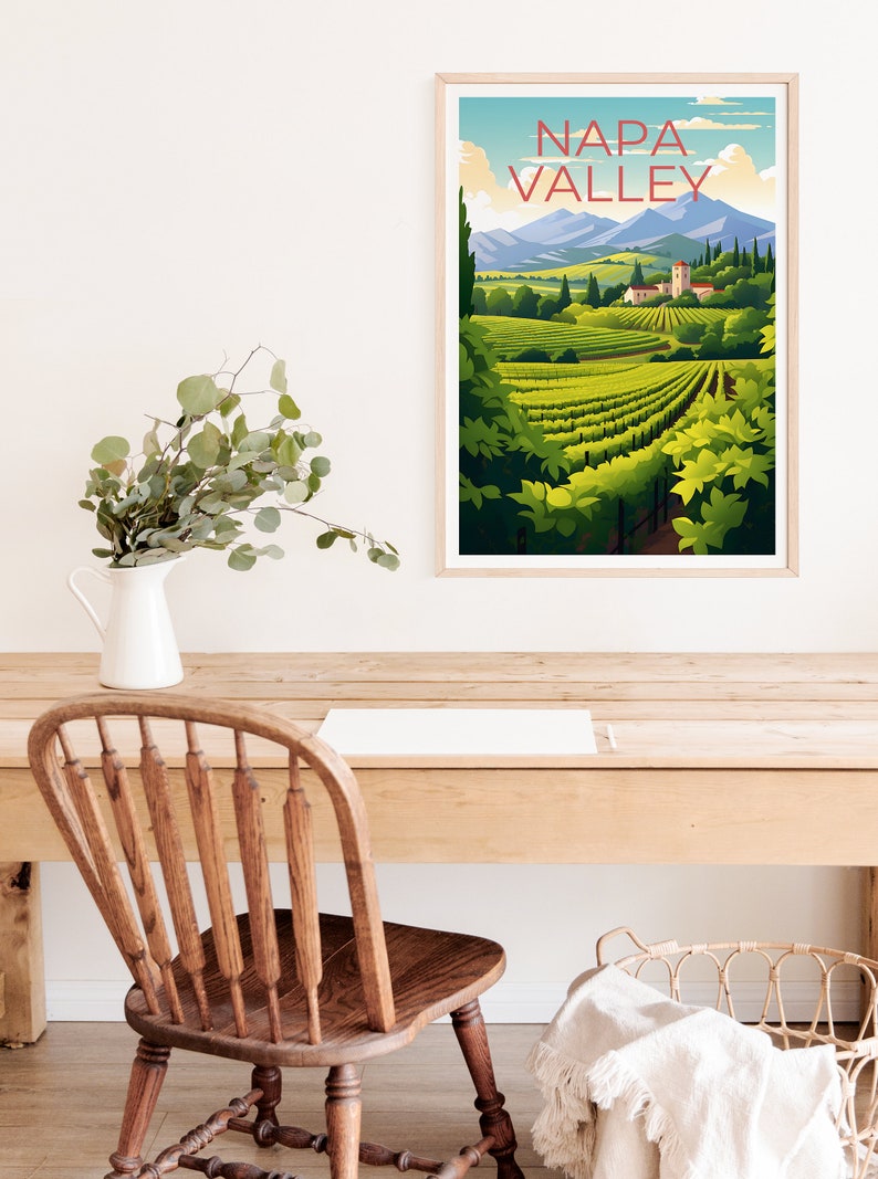 Napa Valley Travel Poster, California Wall Art, California Print, Napa Valley Poster, Wine Poster, Nature Poster, Napa Valley Art