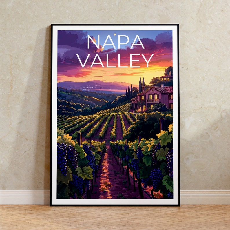 Napa Valley Poster, Napa Valley Print, Vineyard Art, Vineyard Print, California Poster, Napa Valley Gift, California Print