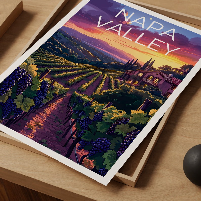 Napa Valley Poster, Napa Valley Print, Vineyard Art, Vineyard Print, California Poster, Napa Valley Gift, California Print