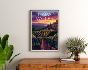 Napa Valley Poster, Napa Valley Print, Vineyard Art, Vineyard Print, California Poster, Napa Valley Gift, California Print