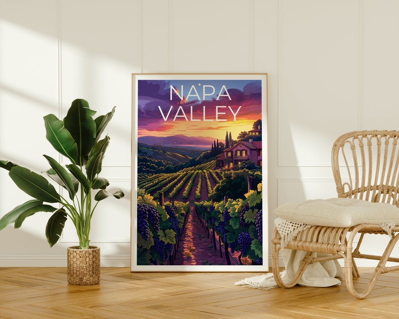 Napa Valley Poster, Napa Valley Print, Vineyard Art, Vineyard Print, California Poster, Napa Valley Gift, California Print