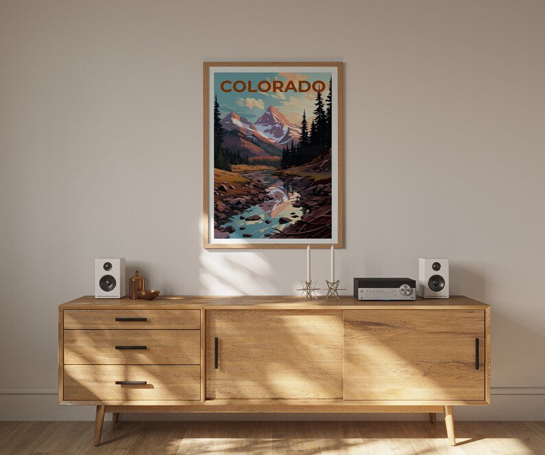 Colorado Poster, Colorado Print, Rockies Art, Rocky Mountains Print, Colorado Travel Poster, Rockies Poster, Colorado Wall Art