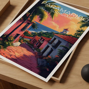 Paramaribo Travel Print, Suriname Poster, Coast Wall Art, South America Illustration, Paramaribo Poster, Home Decor, Birthday Gift