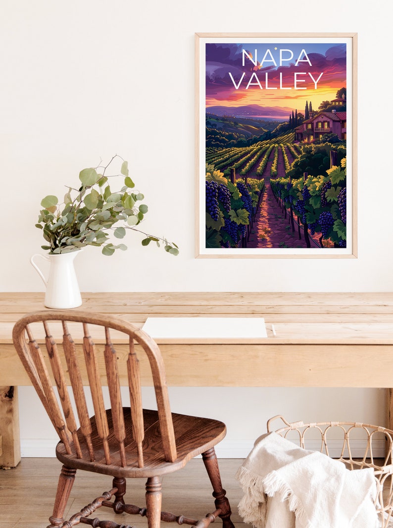 Napa Valley Poster, Napa Valley Print, Vineyard Art, Vineyard Print, California Poster, Napa Valley Gift, California Print
