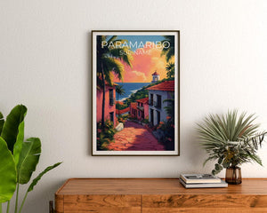 Paramaribo Travel Print, Suriname Poster, Coast Wall Art, South America Illustration, Paramaribo Poster, Home Decor, Birthday Gift