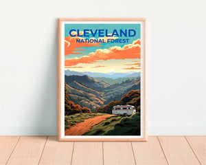 Cleveland National Forest Travel Poster, Forest Wall Art, Forest Print, California Poster, Nature Poster