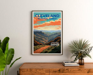 Cleveland National Forest Travel Poster, Forest Wall Art, Forest Print, California Poster, Nature Poster