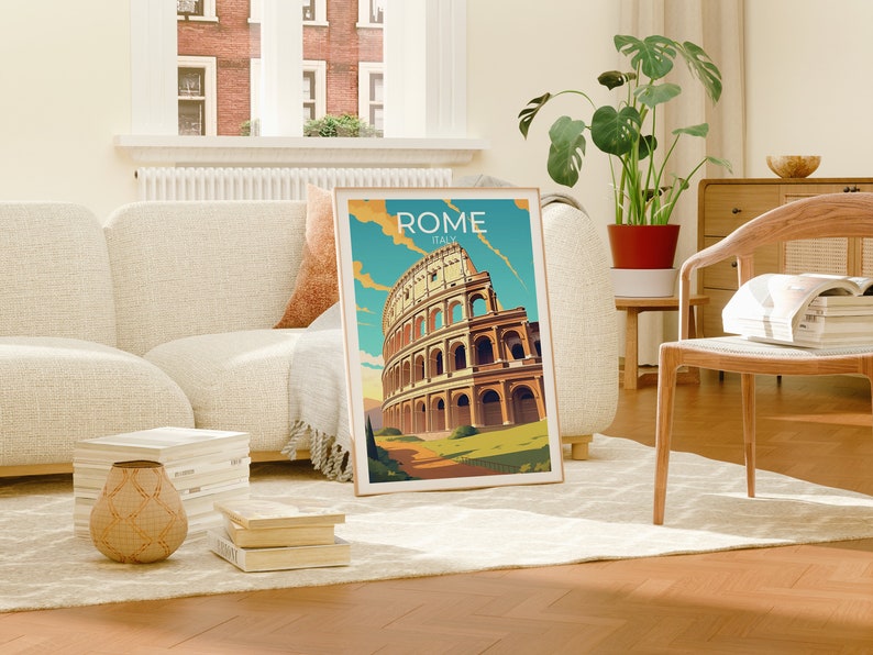 Rome Travel Poster, Colosseum Wall Art, Italy Print, Rome Poster, Colosseum Art, Europe Poster, Poster Art, Wall Decor
