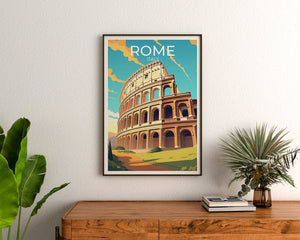 Rome Travel Poster, Colosseum Wall Art, Italy Print, Rome Poster, Colosseum Art, Europe Poster, Poster Art, Wall Decor