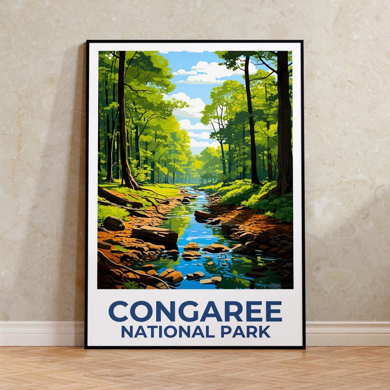 Congaree National Park Poster, Congaree Print, South Carolina Print, Forest Poster, Tree Poster,  Birthday Gift, Home Decor