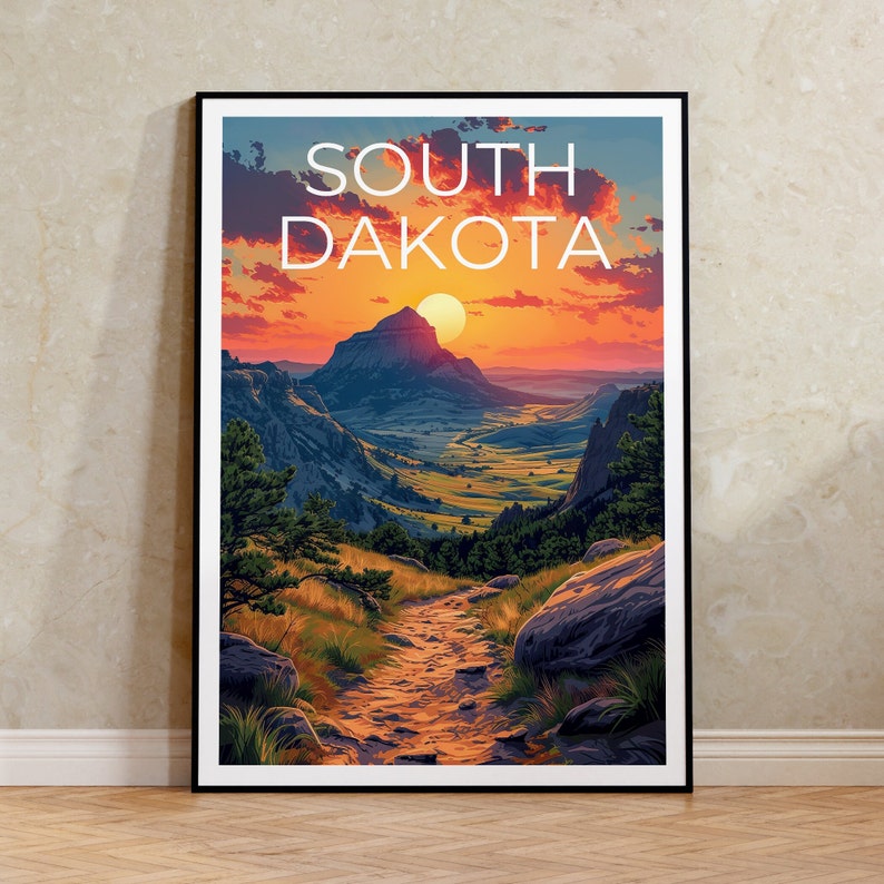 South Dakota Travel Poster, South Dakota Wall Art, South Dakota Print, South Dakota Poster, Forest Poster, Nature Poster, South Dakota Art