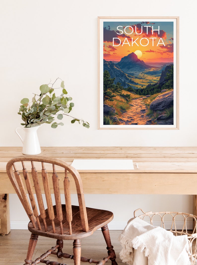 South Dakota Travel Poster, South Dakota Wall Art, South Dakota Print, South Dakota Poster, Forest Poster, Nature Poster, South Dakota Art