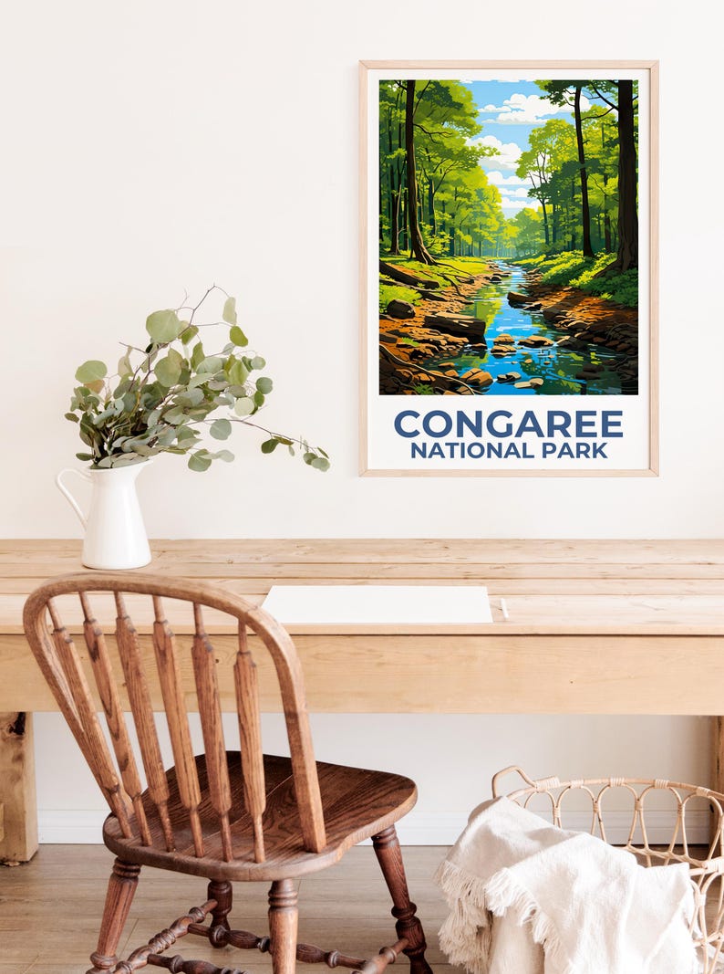 Congaree National Park Poster, Congaree Print, South Carolina Print, Forest Poster, Tree Poster,  Birthday Gift, Home Decor