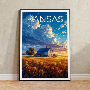 Kansas Travel Poster, Kansas Wall Art, Kansas Print, Kansas Poster, Kansas Wall Decor