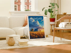 Kansas Travel Poster, Kansas Wall Art, Kansas Print, Kansas Poster, Kansas Wall Decor