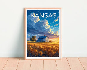 Kansas Travel Poster, Kansas Wall Art, Kansas Print, Kansas Poster, Kansas Wall Decor