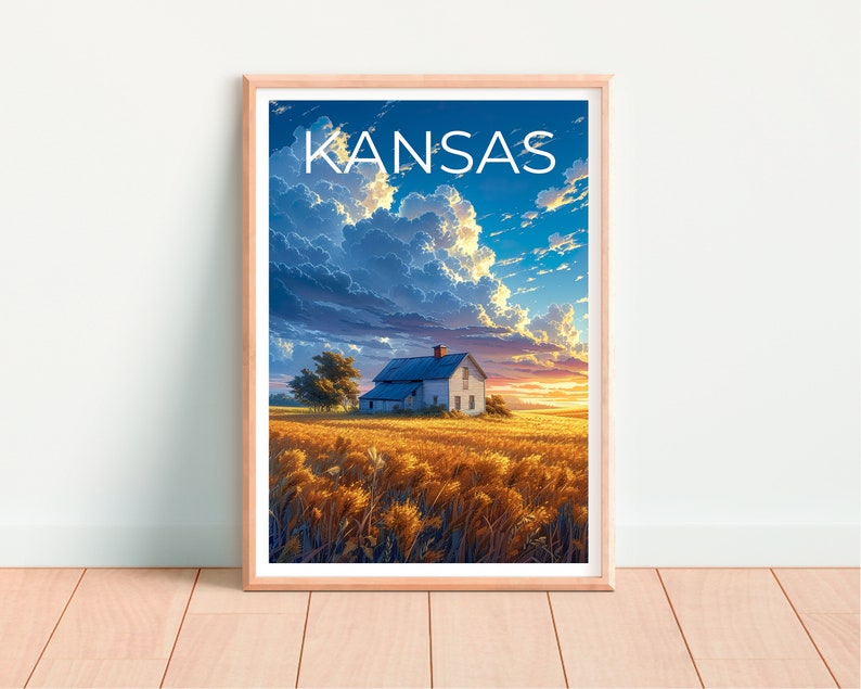 Kansas Travel Poster, Kansas Wall Art, Kansas Print, Kansas Poster, Kansas Wall Decor