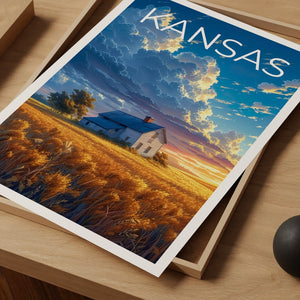 Kansas Travel Poster, Kansas Wall Art, Kansas Print, Kansas Poster, Kansas Wall Decor
