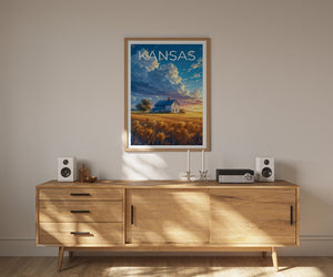 Kansas Travel Poster, Kansas Wall Art, Kansas Print, Kansas Poster, Kansas Wall Decor