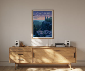 Affiche de voyage du parc des Voyageurs, art mural du Minnesota, impression du Minnesota, affiche du parc des Voyageurs, affiche du Minnesota, art du parc des Voyageurs