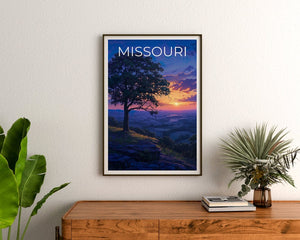Affiche de voyage du Missouri, art mural du Missouri, impression du Missouri, affiche du Missouri, affiche de la nature, art du Missouri