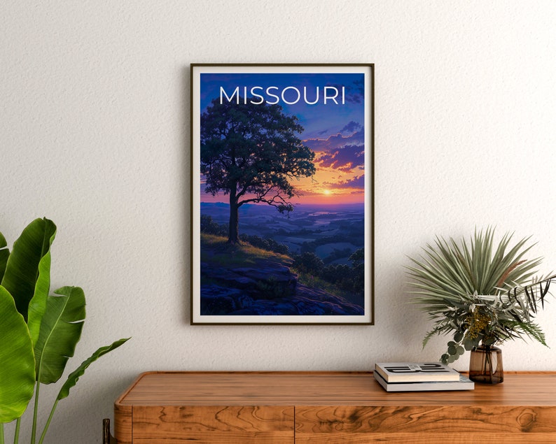 Affiche de voyage du Missouri, art mural du Missouri, impression du Missouri, affiche du Missouri, affiche de la nature, art du Missouri