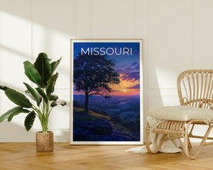 Affiche de voyage du Missouri, art mural du Missouri, impression du Missouri, affiche du Missouri, affiche de la nature, art du Missouri