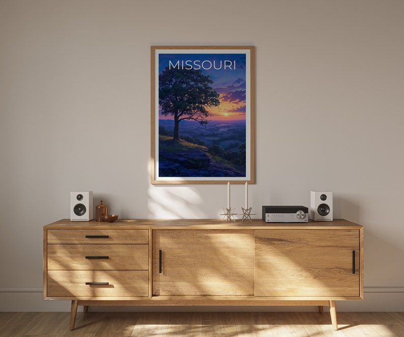 Affiche de voyage du Missouri, art mural du Missouri, impression du Missouri, affiche du Missouri, affiche de la nature, art du Missouri