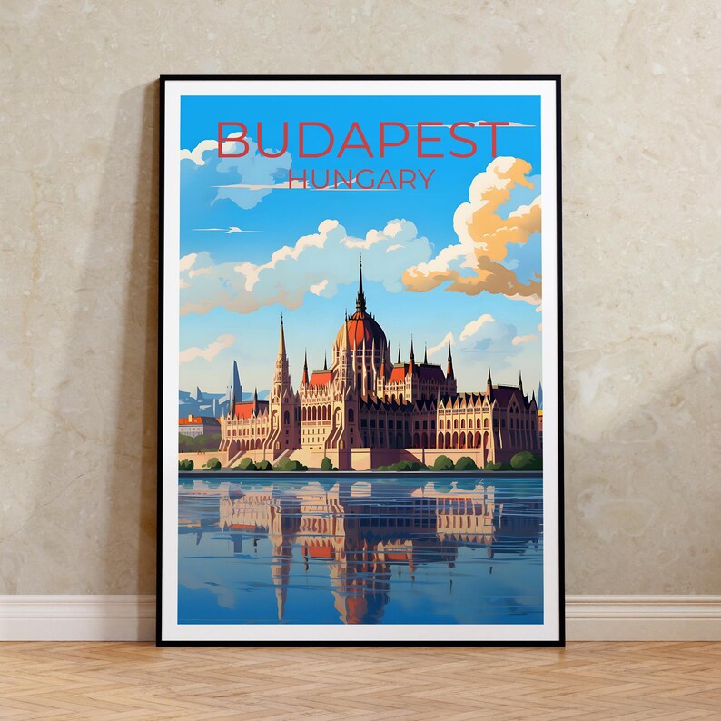 Budapest Travel Poster, Hungary Wall Art, Hungary Print, Budapest Poster, Danube River Poster, City Poster, Budapest Art