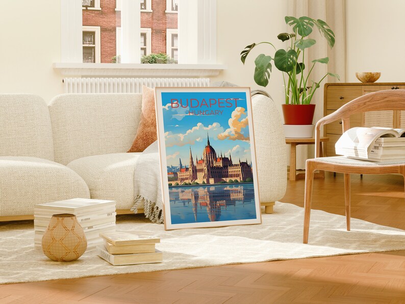 Budapest Travel Poster, Hungary Wall Art, Hungary Print, Budapest Poster, Danube River Poster, City Poster, Budapest Art