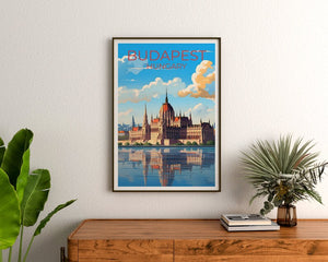 Budapest Travel Poster, Hungary Wall Art, Hungary Print, Budapest Poster, Danube River Poster, City Poster, Budapest Art