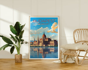 Budapest Travel Poster, Hungary Wall Art, Hungary Print, Budapest Poster, Danube River Poster, City Poster, Budapest Art