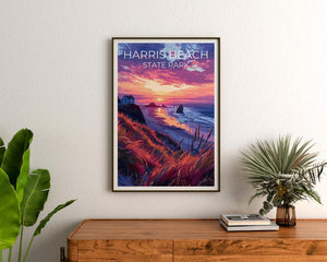 Harris Beach State Park Travel Print, Oregon Poster, Coast Wall Art, Harris Beach Poster, Home Decor, Birthday Gift