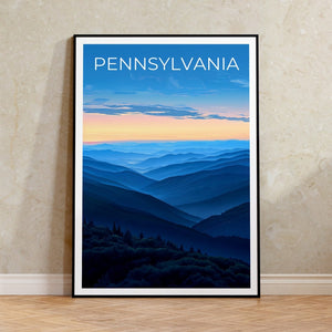 Affiche de voyage de Pennsylvanie, art mural d'Allegheny, impression d'Allegheny, affiche de Pennsylvanie, affiche d'Allegheny, affiche de montagne, art de Pennsylvanie