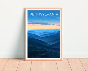 Affiche de voyage de Pennsylvanie, art mural d'Allegheny, impression d'Allegheny, affiche de Pennsylvanie, affiche d'Allegheny, affiche de montagne, art de Pennsylvanie