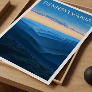 Affiche de voyage de Pennsylvanie, art mural d'Allegheny, impression d'Allegheny, affiche de Pennsylvanie, affiche d'Allegheny, affiche de montagne, art de Pennsylvanie