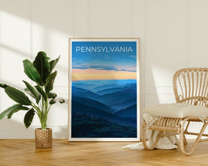 Affiche de voyage de Pennsylvanie, art mural d'Allegheny, impression d'Allegheny, affiche de Pennsylvanie, affiche d'Allegheny, affiche de montagne, art de Pennsylvanie