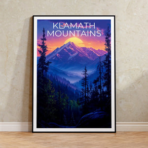 Klamath Mountains Poster, Klamath Mountains Print, California Poster, California Print, California Travel Poster, Klamath Art, Klamath Gift