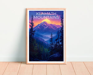 Klamath Mountains Poster, Klamath Mountains Print, California Poster, California Print, California Travel Poster, Klamath Art, Klamath Gift