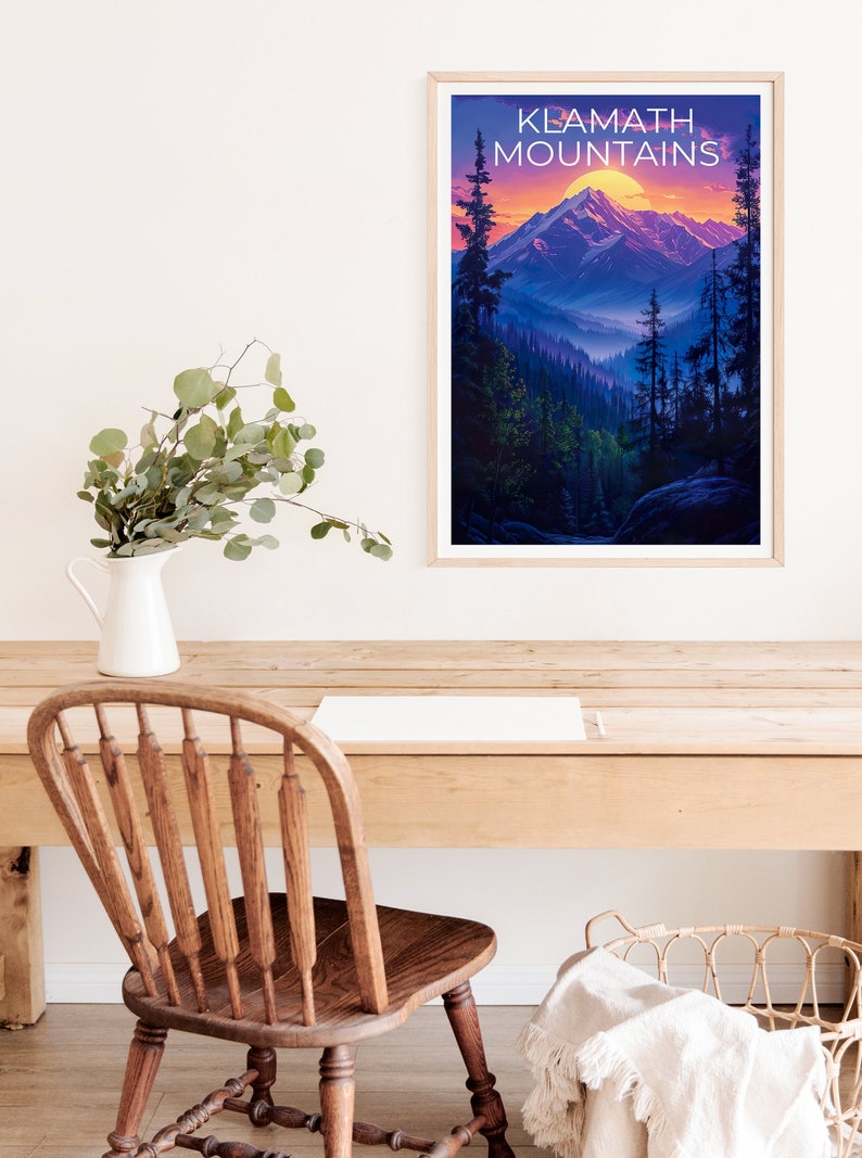 Klamath Mountains Poster, Klamath Mountains Print, California Poster, California Print, California Travel Poster, Klamath Art, Klamath Gift
