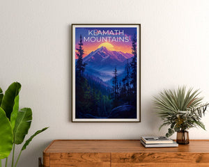 Klamath Mountains Poster, Klamath Mountains Print, California Poster, California Print, California Travel Poster, Klamath Art, Klamath Gift