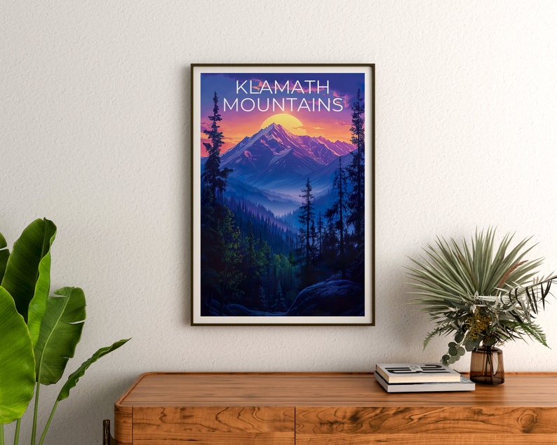 Klamath Mountains Poster, Klamath Mountains Print, California Poster, California Print, California Travel Poster, Klamath Art, Klamath Gift