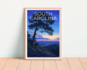 Affiche de voyage de Caroline du Sud, art mural de Caroline du Sud, impression de Caroline du Sud, affiche de Caroline du Sud, affiche de nature, décoration murale de Caroline du Sud