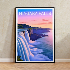 Affiche de voyage sur les chutes du Niagara, art mural de New York, impression de New York, affiche des chutes du Niagara, affiche de la nature, affiche de la cascade, art des chutes du Niagara